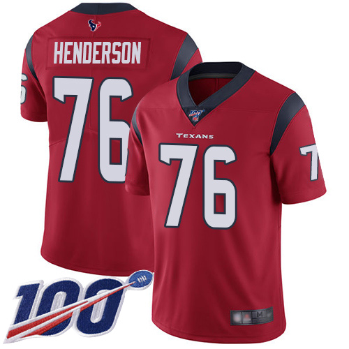 Houston Texans Limited Red Men Seantrel Henderson Alternate Jersey NFL Football 76 100th Season Vapor Untouchable